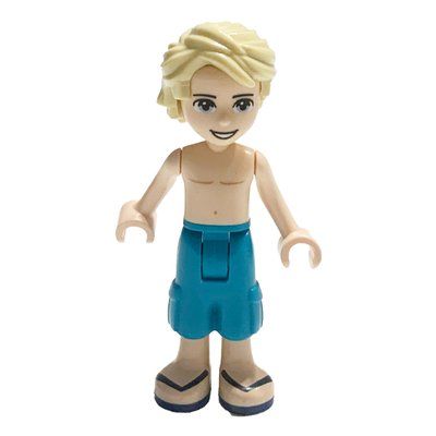 Minifigure Mason - Bare Chest, Dark Turquoise Trousers del set 41430