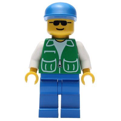 Minifigurka Man, Green Jacket, Blue Legs, Blue Cap, Sunglasses z zestawu 1808