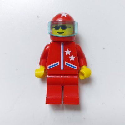 Minifigure Pilot, Red Jacket with Stars, Red Legs, Red Helmet with Stars and Visor, Sunglasses from set 6331