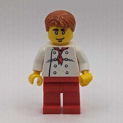 Figurine Chef, Red Neckerchief, Red Legs, Dark Orange Hair du set 40078