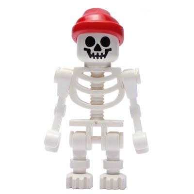 Figurine Skeleton, Standard Face, Red Bandana Hat, Bent Mechanical Arms du set 9349
