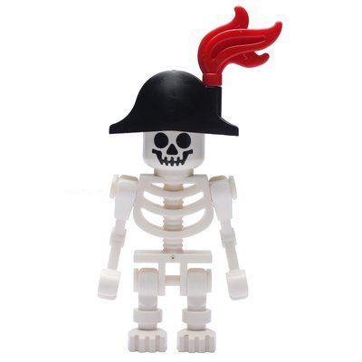 Figurine Skeleton, Standard Face, Bicorne Hat with Red Plume du set 9349