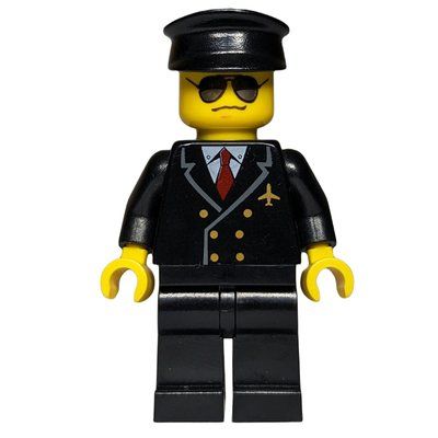 Figurine Pilot - Black Torso, Black Legs Black Hat du set 60261
