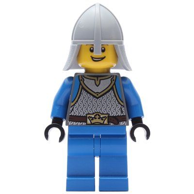 Minifigura Soldier - Castle, Dark Bluish Grey Torso, Blue Legs, Light Bluish Grey Helmet del set 10676