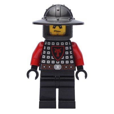 Minifigura Knight - Black Torso, Black Legs, Pearl Dark Gray Helmet del set 10676