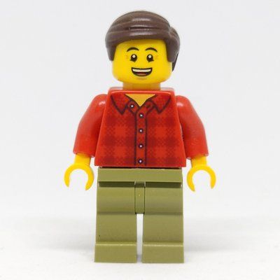 Figurine Red Torso, Olive Green Legs, Dark Brown Hair du set 10257