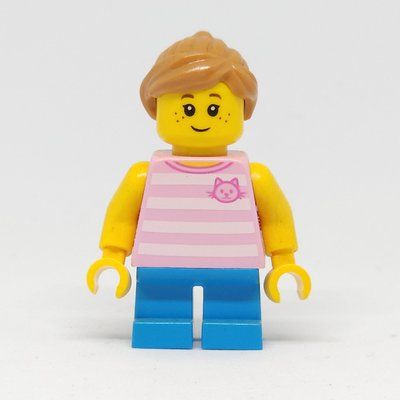 Figurine Kid, Bright Pink Torso, Blue Legs, Medium Nougat Hair du set 10257