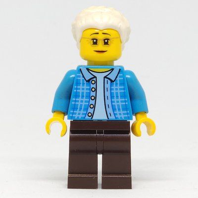 Figurine Dark Azure Torso, Dark Brown Legs, White Hair du set 10257