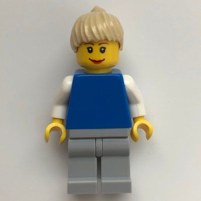 Figurine Blue Torso, Light Bluish Gray Legs, Tan Hair du set 10194