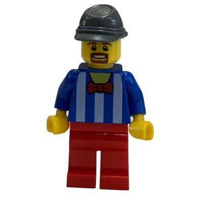 Minifigurka Blue Torso, Red Legs, Dark Bluish Grey Kepi z zestawu 10244