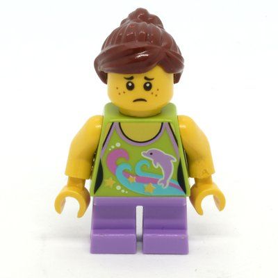 Figurine Kid - Lime Torso, Medium Lavender Legs, Reddish Brown Hair du set 10247