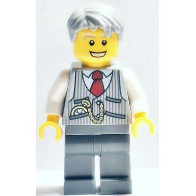 Figurine Light Bluish Grey Torso, Dark Bluish Grey Legs, Light Bluish Grey Hair du set 10247