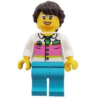 Figurine White Torso, Medium Azure Legs, Dark Brown Hair du set 10247