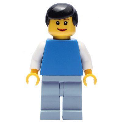 Figurine Blue Torso, Sand Blue Legs, Black Hair du set 10196