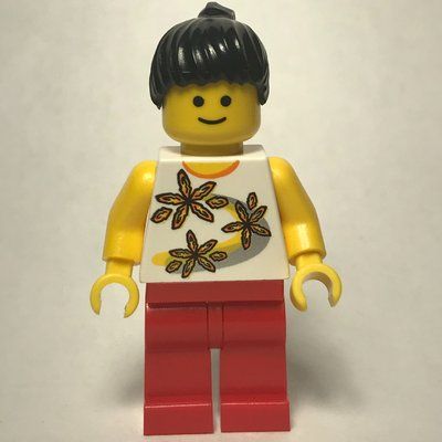 Figurine White Torso, Red Legs, Black Hair du set 10196