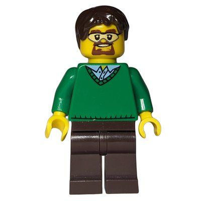 Figurine Green Torso, Dark Brown Legs, Dark Brown Hair du set 10233