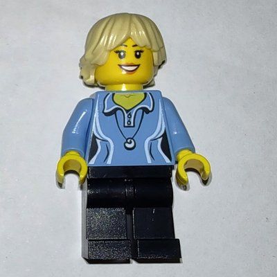 Figurine Medium Blue torso, Black Legs, Tan Hair du set 10233