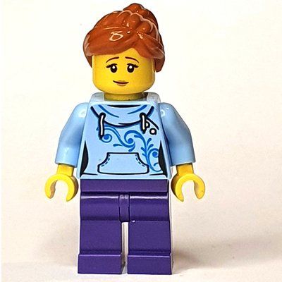 Figurine Bright Light Blue Torso, Dark Purple Legs, Dark Orange Hair du set 10261