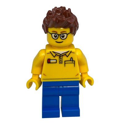 Figurine Yellow Torso, Blue Legs, Reddish Brown Hair du set 10261