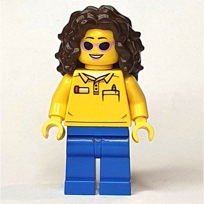 Figurine Yellow Torso, Blue Legs, Dark Brown Hair du set 10261