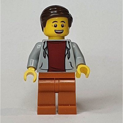 Figurine Light Bluish Grey Torso, Dark Orange Legs, Dark Brown Hair du set 10261