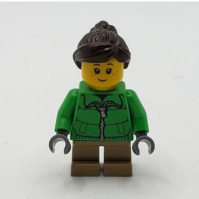Figurine Kid - Green Torso, Dark Tan Legs, Dark Brown Hair du set 10254
