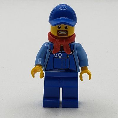 Figurine Medium Blue Torso, Blue Overall, Blue Hat du set 10254