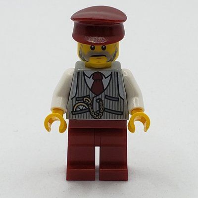 Figurine Light Bluish Gray Torso, Dark Red Legs, Dark Red Hat du set 10254