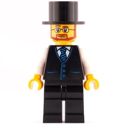 Minifigur Black Torso, Black Legs, Black Top Hat aus Set 10273