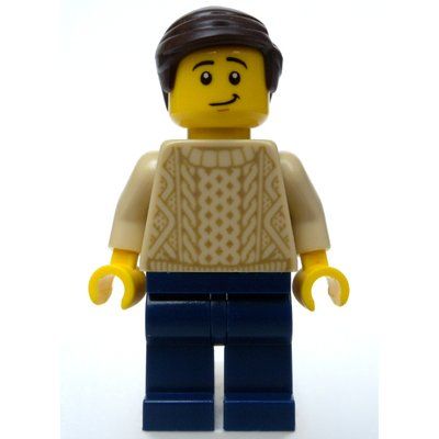 Minifigur Tan Torso Sweater, Dark Blue Legs, Dark Brown Hair aus Set 10273