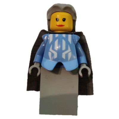 Figurine Queen, Medium Blue Armor, Light Bluish Gray Dress, Light Bluish Gray Cape, Light Bluish Gray Hair du set 851499