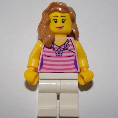 Figurine Bright Pink Torso, White Legs, Medium Nougat Hair du set 31063