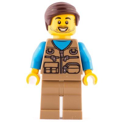 Figurine Dark Tan Torso, Dark Tan Legs, Dark Brown Hair du set 31108