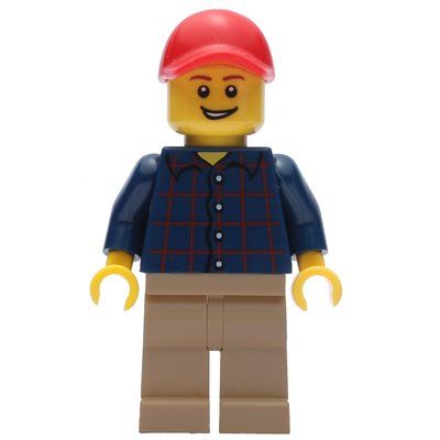 Minifigura Dark Blue Torso, Dark Tan Legs, Red Cap del set 31038
