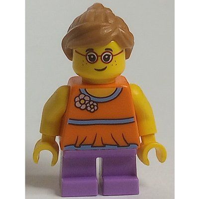 Figurine Kid - Orange Torso, Medium Lavender Legs, Medium Nougat Hair du set 31083