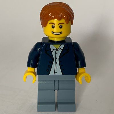 Figurine Man, Open Dark Blue Jacket, Sand Blue Legs, Dark Orange Hair du set 60050