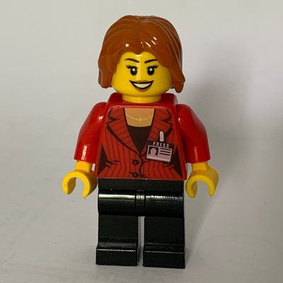 Figurine Reporter, Red Jacket, Black Legs, Dark Orange Hair du set 60051