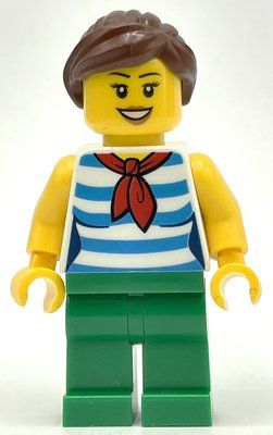 Figurine White Torso, Green Legs, Reddish Brown Hair, Female du set 31095