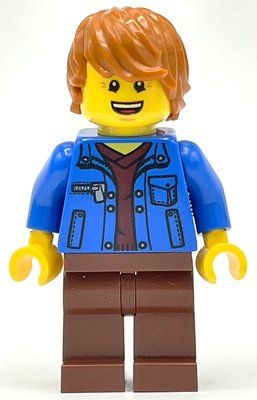 Figurine Blue Torso, Reddish Brown Legs, Dark Orange Hair du set 31095