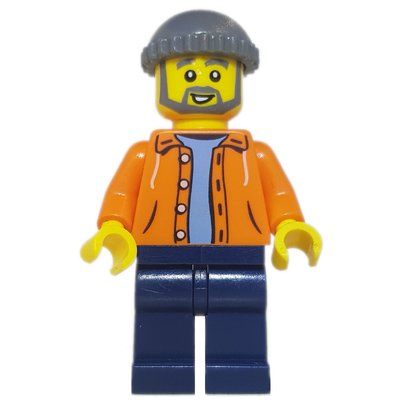 Figurine Orange Torso, Dark Blue Legs, Dark BLuish Grey Cap du set 5770
