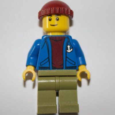 Figurine Blue Torso, Olive Green Legs, Dark Red Cap du set 31051