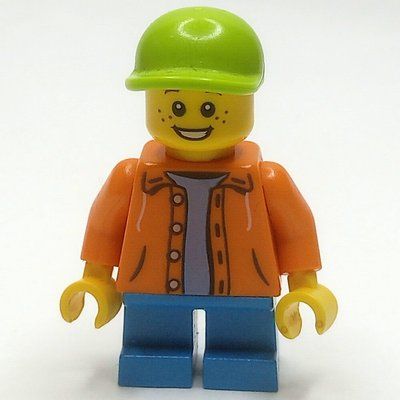 Figurine Kid - Orange Torso, Dark Azure Legs, Lime Cap du set 31068
