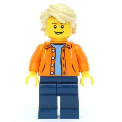Figurine Orange Torso, Dark Blue Legs, Tan Hair du set 31081