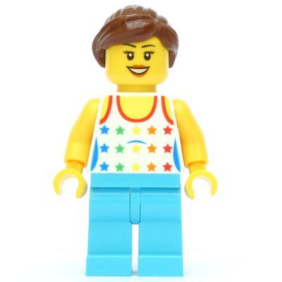 Figurine White Torso, Medium Azure Legs, Reddish Brown Hair du set 31081
