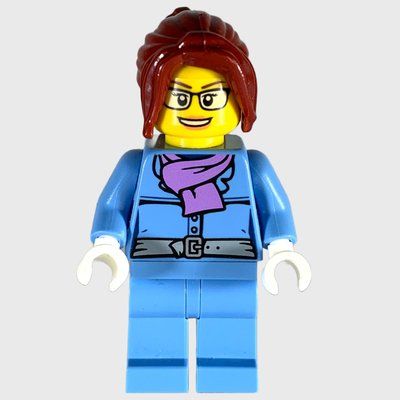 Figurine Medium Blue Torso, Medium Blue Legs, Dark Red Hair du set 31080