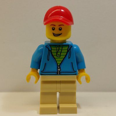 Figurine Dark Azure Torso, Tan Legs, Red Cap du set 31104