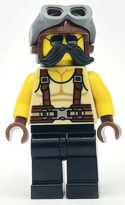 Figurine Tan Torso, Black Legs, Pilot Cap, Moustache du set 31104