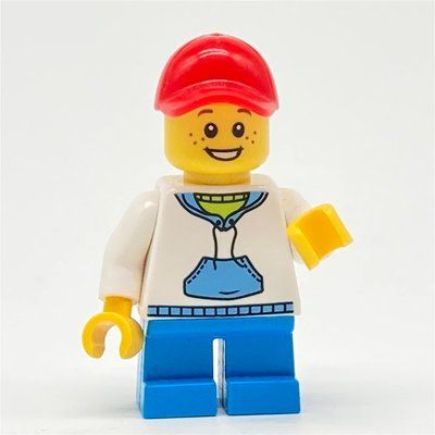 Figurine Kid - White Torso, Dark Azure Legs, Red Cap du set 31098