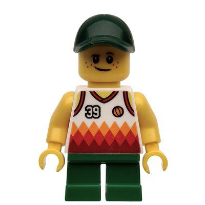 Minifigura Kid - White Torso, Green Legs, Dark Green Cap del set 31084