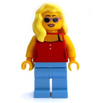 Figurine Red Torso, Medium Blue Legs, Bright Light Yellow Hair du set 31079